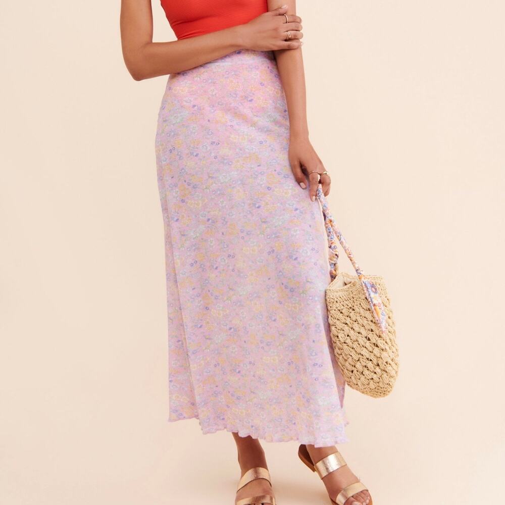 LOVESHACKFANCY Vida Floral Midi Skirt Small S